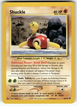 Shuckle Neo Revelation Common Pokemon Near Mint or Better - Image 1
