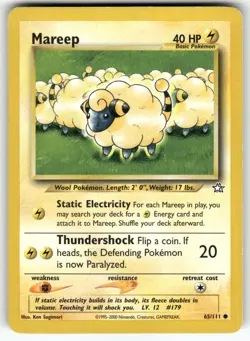 Mareep Neo Genesis Common Pokemon Near Mint or Better - Image 1
