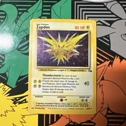 Pokemon TCG Zapdos Fossil 15/62 Holo Unlimited Holo Rare - Image 1