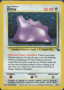 Pokemon TCG - Ditto 3/62 Holo Rare Fossil - 740 - Image 1