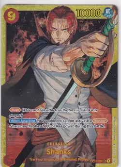 One Piece TCG Shanks OP01-120 SEC Alt Art Romance Dawn Secret Rare English NM - Image 1