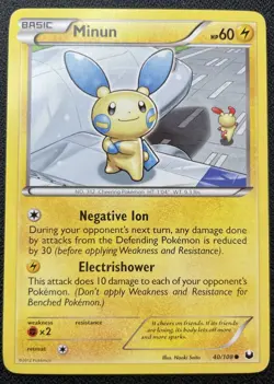 Pokemon Minun 40/108 Dark Explorers Common Non-Holo LP / MP - Image 1