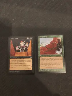 MTG Stronghold Grave Pact + Burgeoning Magic The Gathering LP 1998 WoTC - Image 1