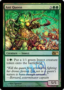 1 x Ant Queen - Foil - Launch Promo - Magic 2010 - Moderate Play - MTG - Image 1