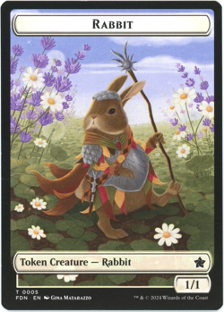 Rabbit / Soldier (5/6) Doubled-Sided Token - Foundations - MTG - Image 1