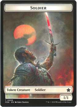 Rabbit / Soldier (5/6) Doubled-Sided Token - Foundations - MTG - Image 2