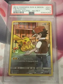 2019 Pokemon Sun & Moon Cosmic Eclipse Pikachu #241 Full Art Secret PSA 9 - Image 3