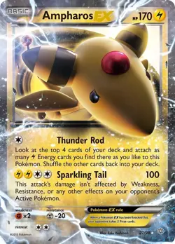 Pokemon TCG - Ampharos EX - 27/98 - Ultra Rare - Ancient Origins [Near Mint] - Image 1