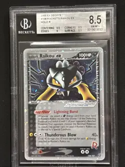 Rockets Raikou Ex 8.5 BGS PSA NM Mint Pokemon 108 Vintage Rare Holo Deoxys - Image 1