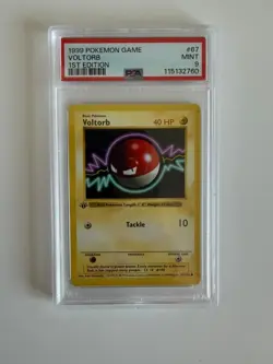 1999 Pokemon - 1st Edition Shadowless Voltorb Base Set 67/102 - PSA 9 Mint! WOTC - Image 1