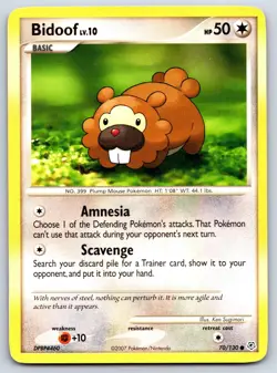 Bidoof - Diamond Pearl 70/130 Ken Sugimori Pokemon Card MP - Image 1
