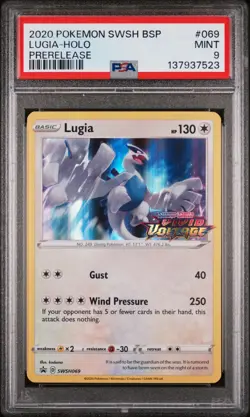 2020 POKEMON SWSH BLACK STAR PROMO PRERELEASE #069 LUGIA-HOLO PSA 9 - Image 1