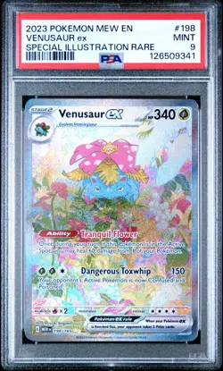 2023 POKEMON MEW EN-151 SPECIAL ILLUSTRATION RARE #198 VENUSAUR EX PSA 9 - Image 1
