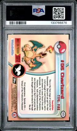 1999 TOPPS POKEMON TV #6 CHARIZARD PSA 6 - Image 2
