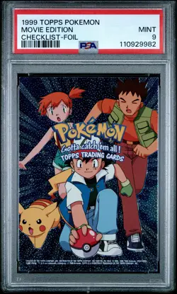1999 TOPPS POKEMON THE MOVIE EDITION CHECKLIST-FOIL MOVIE EDITION PSA 9 - Image 1