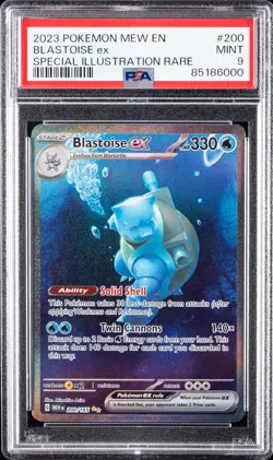 2023 POKEMON MEW EN-151 SPECIAL ILLUSTRATION RARE #200 BLASTOISE EX PSA 9 - Image 1