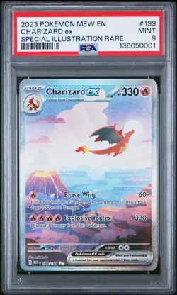 2023 POKEMON MEW EN-151 SPECIAL ILLUSTRATION RARE #199 CHARIZARD EX PSA 9 - Image 1