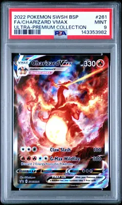 2022 POKEMON SWSH BLACK STAR PROMO #261 FULL ART/CHARIZARD VMAX PSA 9 - Image 1