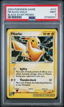 2003 POKEMON BLACK STAR PROMO #012 PIKACHU-HOLO PSA 9 - Image 1