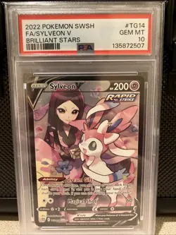 POKEMON SWORD & SHIELD BRILLIANT STARS #TG14 FULL ART/SYLVEON V PSA 10 - Image 1