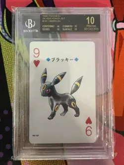 Pokemon - 1999 Silver Poker Set Nine of Hearts - Umbreon | Beckett 10 Pristine - Image 1
