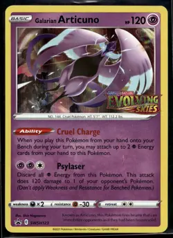 2021 Pokemon SWSH BSP 123 Galarian Articuno Holo Evolving Skies Prerelease NM - Image 1