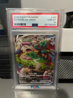 2020 Pokemon SWSH #142 FA Snorlax VMAX PSA 10 GEM MINT - Image 1