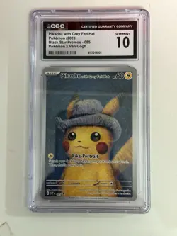 Pikachu with Grey Felt Hat (Pokemon x Van Gogh collaboration) CGC 10 Gem Mint - Image 1