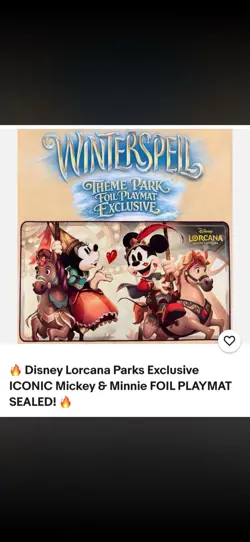Disney Lorcana Parks Exclusive Iconic Mickey And Minnie Foil Playmat- Sealed - Image 3