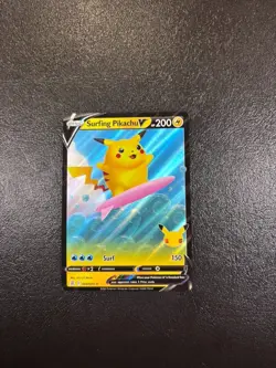 Surfing Pikachu V - 008/025 - Pokemon Celebrations Sword & Shield Rare Card - Image 1