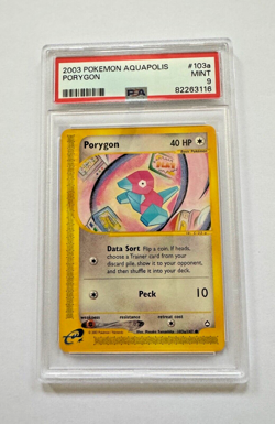 2003 Pokemon Aquapolis Card #103a Porygon PSA 9 MINT - Image 1