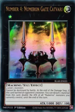 BLAR-EN025 NUMBER 4: NUMERON GATE CATVARI ULTRA RARE 1ST EDITION YuGiOh CARD - Image 1