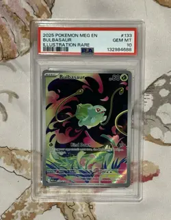 Pokemon Bulbasaur 2025 Mega Evolution Stamped Holo Card 133/132 PSA 10 - Image 1