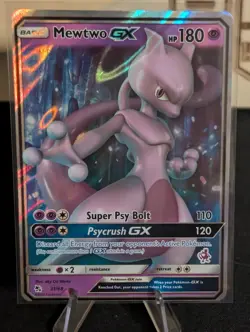 Pokemon Mewtwo GX TCG Full Art Ultra Rare Holo Card 31/68 Hidden Fates - Image 1