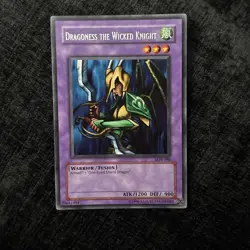 Yu-Gi-Oh! Dragoness the Wicked Knight LOB-086 Rare Unlimited 1996 Vintage Card - Image 1