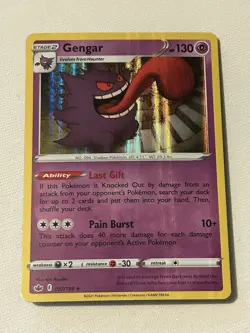 Pokemon TCG Gengar 057/198 Chilling Reign Holo Rare Card - Image 1