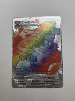 Silver Foil Snorlax VMAX Rainbow Fan Art Display Vmax Card NM - Image 1