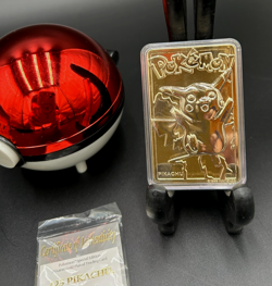 Pokemon #25 PIKACHU Nintendo 23K Gold Plated Trading Card Original - Image 3