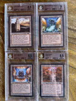 MTG Antiquities, BGS Graded 4 Card Lot, Urza’s Tower X 2, Urza’s Power Plant X2 - Image 1
