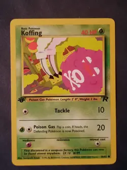 Pokemon Card Team Rocket 1st Edition Regular Finish Koffing 58/82 Vintage . - Image 4