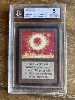 MTG Alpha Sol Ring, BGS 5, Graded, Magic The Gathering - Image 1