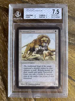 MTG Alpha Savannah Lions, BGS 7.5, Graded, Rare!, Magic The Gathering - Image 1