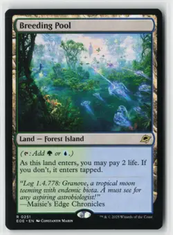 MTG - Breeding Pool R 0251- Edge of Eternities - Land Forest Island - Unplayed - Image 1