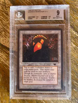 MTG Antiquities, Mishra’s Workshop, BGS 9, Graded, Rare, Magic The Gathering - Image 1