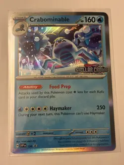Pokemon Crabominable 134 SVP Black Star Promo Scarlet Violet Holo Stamped NM - Image 1