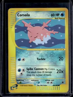 2002 Pokemon Expedition Set Corsola Reverse Holo #102 - Image 1
