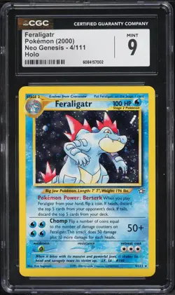 2000 Pokemon Neo Genesis Holo Feraligatr #4 CGC 9 - Image 1