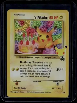 Pokemon TCG Birthday Pikachu 24/53 Celebrations Classic Collection NM - Image 1