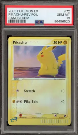 Pokemon Pikachu EX Sandstorm Reverse Holo #72 PSA 10 Gem Mint - Image 1