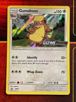 Gumshoos SM97 Prerelease - Pokemon SM: Ultra Prism Stamped Black Star Promo - Image 1